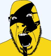 angry axe county flag flag:telemark glasses hair looking_to_the_left norway open_mouth soyjak stubble teeth telemark thick_eyebrows transparent_background variant:cobson // 721x789 // 34.3KB