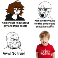 artist:shitskintrannypedophilebraphog bean_mouth calarts clothes crying gay glasses hoodie nas:twink politics tranny tshirt variant:soyak // 1080x1080 // 89.3KB