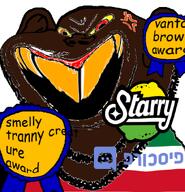 anger_mark angry annoyed_imp award brown_skin discord ear flag:kuwait kuwait merge nigger open_mouth pooper red_eyes rotten_teeth ryekrispie slopjak soyjak starry stubble variant:feraljak variant:impish_soyak_ears // 598x620 // 271.0KB