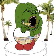 florida frog glasses green_skin open_mouth palm_tree pepe stubble variant:gapejak wine_glass yoshi // 824x857 // 189.2KB
