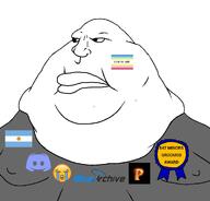 'p argentina award blue_archive blue_archive_fans_will_never_be_white closed_mouth clothes crying_emoji discord emoticon fat flag flag:argentina flag:map gynaecomastia map_(pedophile) pedophile soyjak subvariant:morbidmutt text variant:meximutt // 999x955 // 75.8KB