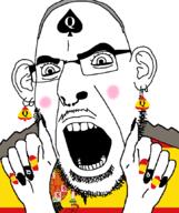 balding bbc blush cape coat_of_arms ear earring eyelashes flag francisco_franco francoist_spain glasses grey_hair hand mustache nails open_mouth queen_of_spades spain stubble variant:cobson // 723x861 // 100.0KB