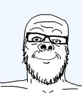 closed_mouth glasses happy looking_at_you mustache smile soyjak stubble template transparent_background variant:a24_slowburn_soyjak // 454x520 // 8.3KB