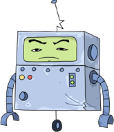 Yay-ok antenna buttons closed_mouth eyebrows eyes full_body meta:barely_a_soyjak robot rocket_monkeys variant:uncjak wheel // 705x818 // 75.9KB