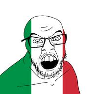 country flag flag:italy glasses italy open_mouth soyjak stubble teeth variant:feraljak // 1500x1500 // 22.7KB