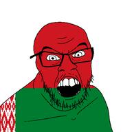 angry belarus country flag glasses jacksepticeye looking_at_you mustache open_mouth soyjak stubble teeth variant:feraljak youtube // 1500x1500 // 25.7KB