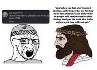 arabic_text bible chad christianity crown_of_thorns islam jesus taqiyah variant:soyak wojak // 1284x928 // 531.2KB