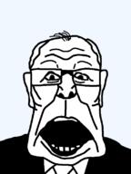 balding bernie_sanders clothes distorted ear fixed glasses hair looking_at_you old open_mouth series:soyjak_restoration_project soyjak suit transparent_background variant:markiplier_soyjak // 600x800 // 30.7KB