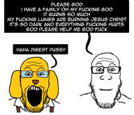 2soyjaks beard digest glasses janny markiplier meta:not_oc neutralplier open_mouth soyjak speech_bubble subvariant:neutralplier text variant:markiplier_soyjak vore // 1561x1333 // 93.1KB