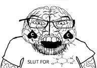 brain caffeine chemistry clothes facial_mark glasses open_mouth slut soyjak spade stubble subvariant:science_lover text tshirt variant:feraljak variant:markiplier_soyjak // 807x573 // 213.9KB