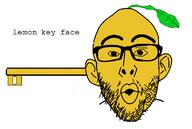 ear glasses key le_monkey_face leaf lemon open_mouth pun series:fruiterz! soyjak stubble text variant:nojak // 796x536 // 26.6KB
