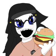 artist:cuteSoytan avengers beanie blue_eyes drawing eating girl glasses hamburger oc open_mouth soy soylent soylent_(cacao) soytan_will_always_be_a_gemerald teeth variant:soytan wholesome // 1000x1000 // 49.9KB