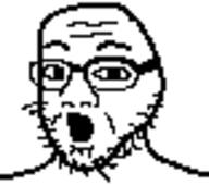 bald beard glasses meta:low_resolution open_mouth soy soyjak stubble variant:unknown wrinkles // 78x69 // 1.1KB