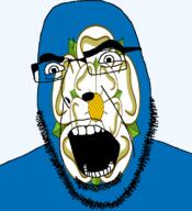 angry british england flag flag:yorkshire flower glasses hair looking_to_the_left open_mouth plant soyjak stubble teeth thick_eyebrows united_kingdom variant:cobson white_rose_of_york yorkshire // 721x789 // 160.0KB