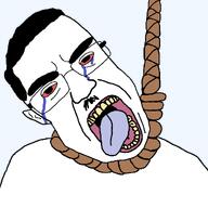ack bloodshot_eyes crying hair hanging moustache noose open_mouth rope rotten_teeth subvariant:patrick suicide template tongue variant:chudjak white_skin // 1120x1120 // 38.9KB