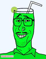 admin admin_6 admin_thrembo clothes collar collared_shirt glasses green_shirt green_skin grin lime limeade limeade_(user) meta:namefags mustache nose_piercing nose_ring raised_eyebrow smile straw variant:mulletjak // 838x1072 // 30.6KB