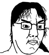 antiwork closed_mouth doreen_ford glasses hair soyjak tranny variant:chudjak // 685x767 // 82.2KB