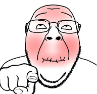 glasses holding_breath holding_laughter pointing pointing_at_viewer red_face stubble variant:bernd white_background white_skin // 1160x1125 // 336.5KB