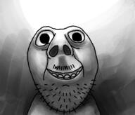 deformed looking_at_you shading smile soyjak stubble subvariant:brunetto teeth variant:bernd // 650x555 // 243.0KB