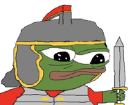 amphibian apu armor closed_mouth clothes frog green_skin hat helmet history holding_object holding_sword legionary lips nas:pepe pepe pepe_the_frog roman roman_empire roman_legionary_helmet rome soldier subnas:apu sword white_background // 736x579 // 243.7KB