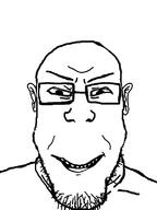 ear glasses smile soyjak stubble uncanny variant:markiplier_soyjak // 600x800 // 86.4KB
