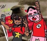 ack ack! africa angola black_lives_matter black_skin blm_logo chud drawing flags girl hanging mpla nazism paint pan_african proletariat_struggle say_ack swastika text trans ugly ussr_flag variant:chudjak variant:raid_tan // 1213x1057 // 706.0KB