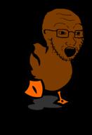 animal animated black_skin duck glasses open_mouth series:animaljaks soyjak stubble variant:soyak // 409x600 // 169.2KB
