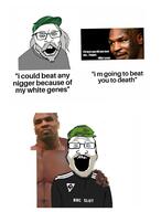 2soyjaks black_skin blacked blond blue_eyes boxing glasses mike_tyson subvariant:science_lover varg varg_vikernes variant:feraljak variant:markiplier_soyjak white_skin // 3106x4096 // 596.0KB