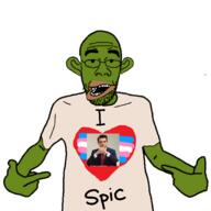 amerimutt blue_eyes brown_hair clothes ear frog glasses green_skin groyper heart i_love mutt nick_fuentes open_mouth pepe shitskin soyjak stubble tranny transgender_flag trend:aryan tshirt variant:shirtjak white_skin // 2048x2048 // 1.3MB
