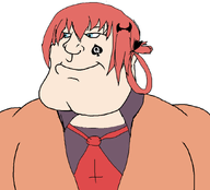 anime bat blue_eyes necktie red_hair satania subvariant:mexiaryan variant:meximutt white_background white_skin // 881x799 // 108.5KB