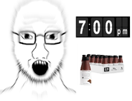 breakfast_for_dinner glasses open_mouth soy soyjak soylent soylent_(creamy_chocolate) soylent_for_dinner stubble subvariant:soyak_front variant:soyak // 1042x800 // 243.1KB
