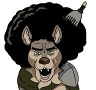 afro clothes fangs far_beyond_the_world furry green_eyes hair open_mouth ranok soy_parody soyjak sword variant:el_perro_rabioso video_game // 600x562 // 41.6KB
