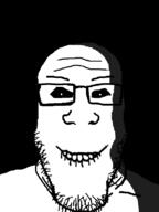 biting_lip black_background black_eyes dark evil glasses looking_at_you rape shadow stubble trollge variant:markiplier_soyjak // 600x800 // 26.4KB