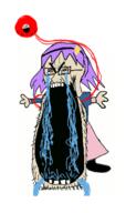 angry anime arm bloodshot_eyes clothes crying female full_body glasses hair komeiji_satori open_mouth purple_hair soyjak stubble thick_eyebrows touhou variant:cryboy_soyjak video_game // 254x429 // 52.7KB