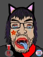 ack alunya anarchism anarcho-communism animal badge bloodshot_eyes bunkertranny cat cat_ear communism crying earwax fnf_pedo leftist leftypol pedocommietroon pronouns series:esl_pedo_league subvariant:chudplier tongue tranny variant:chudjak variant:markiplier_soyjak // 600x800 // 223.7KB