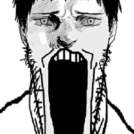 agni_face anime ear face_punch fire_punch hair open_mouth soyjak stubble variant:markiplier_soyjak // 323x600 // 130.8KB