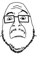 bald eyebrows frown glasses mustache sad soyjak stubble subvariant:wholesome_fortson teeth variant:fortson // 458x720 // 10.0KB