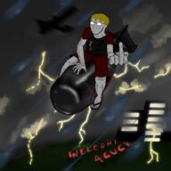 4chan 4cuck arm award badge beard building clothes drawn_background finger glasses glistening leg lightning middle_finger nate nate_higgers nuclear nuclear_bomb plane rain red_text silhouette slippers soyjak soyjak_party stubble that_one_fucking_picture_of_nate_being_a_smug_little_bastard variant:soyak white_skin yellow_hair // 1200x1200 // 716.1KB