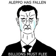 aleppo bashar_alassad crying its_over soyjak syria syrian_civil_war text variant:chudjak // 500x500 // 26.2KB