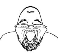 distorted glasses open_mouth soyjak stubble variant:bernd // 1200x1125 // 257.8KB