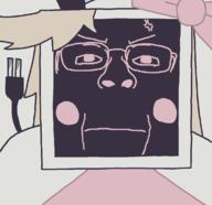 Ruby_FPE anger_mark angry blond blush bothered bow female fundamental_paper_education glasses plug rainbow robot tv_head unhappy variant:bernd wire // 1160x1125 // 25.1KB
