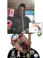 bad_teeth blood blood_on_face bloodshot_eyes booger brown_skin buttplug christianity drool faggot flag:gay_pride_flag flag:transgender_pride_flag handcuffs hanging jesus jesus_christ meter misanthropy missing_teeth o9a odin pagan paganism rent_free satanism sky std subvariant:unbotheredchud variant:bernd variant:chudjak // 2304x3072 // 1.7MB