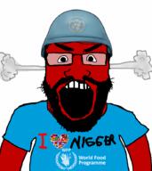 angry beard clothes country flag fume glasses hat heart helmet i_heart_nigger i_love nigger open_mouth red red_skin soyjak subvariant:science_lover text tshirt united_nations variant:markiplier_soyjak // 800x900 // 55.0KB
