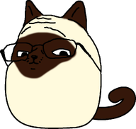 animal cat cat_ear closed_mouth ear glasses nose siamese siamese_cat snout stubble subvariant:gapecat subvariant:wholesome_soyjak tail transparent_background variant:gapejak whiskers // 1024x970 // 63.5KB