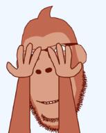 animal arm brown_skin closed_mouth emoticon grin hand monkey no_eyes series:soymoji smile smirk smug soyjak variant:cobson // 721x906 // 26.0KB