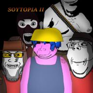 5soyjaks are_you_soying_what_im_soying balaclava biting_lip blue_hair_ bullet bury_pink_gril cap clothes engineer_(tf2) glasses goggles hair hard_hat hat heavy_(tf2) mist nipple open_mouth overalls pink_skin scout_(tf2) shadow shirtless smile sniper_(tf2) soytopia spy_(tf2) stubble subvariant:hornyson subvariant:massjak tattoo team_fortress_2 text variant:cobson variant:el_perro_rabioso variant:gapejak variant:markiplier_soyjak // 3000x3000 // 1.3MB