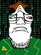 glasses hair heterochromia iris matrix soyjak stubble variant:fat_engineer_soyjak // 458x619 // 144.3KB