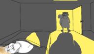 2soyjaks angry animal bed biting_lip blanket bloodshot_eyes buck_teeth closed_mouth crying door drawn_background full_body furry glasses room smile smug soyjak squirrel stubble subvariant:ominous_impish_squirrel tail variant:impish_soyak_ears variant:markiplier_soyjak2 // 1773x1037 // 172.1KB