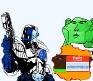 ack blood emerald emerald_(namefag) gem hamburger judge_dredd judge_gem_(namefag) lapis_lazuli meta:namefags nothingburger professornothingburger_(user) shitskin variant:impish // 1385x1202 // 958.4KB