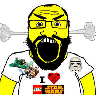 beard i_love lego lego_star_wars open_mouth soyjak steam subvariant:science_lover text variant:markiplier_soyjak // 800x789 // 352.0KB